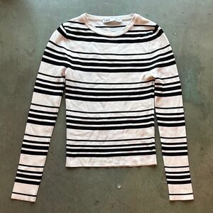 Zara French Striped Long Sleeve Top